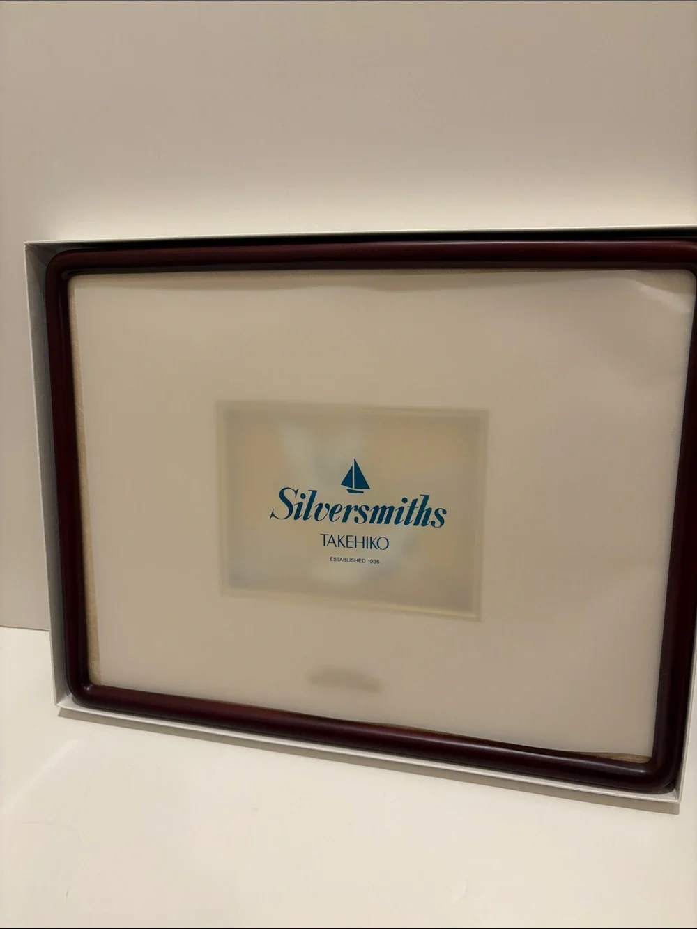Takehiko, silver art, two flying cranes. Framed.